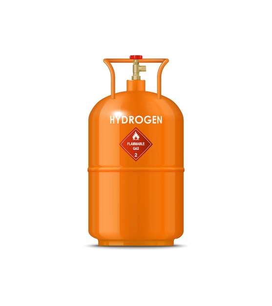 Vector realistic hydrogen gas cylinder compressed balloon