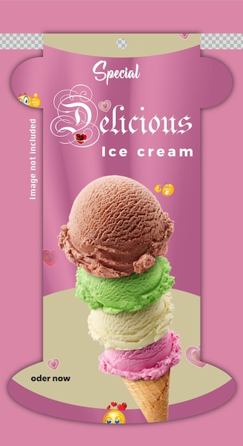 realistic ice-cream advertisement