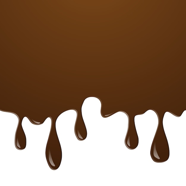 Realistic of ice cream chocolate splash and melt flowing and dripping on white background.