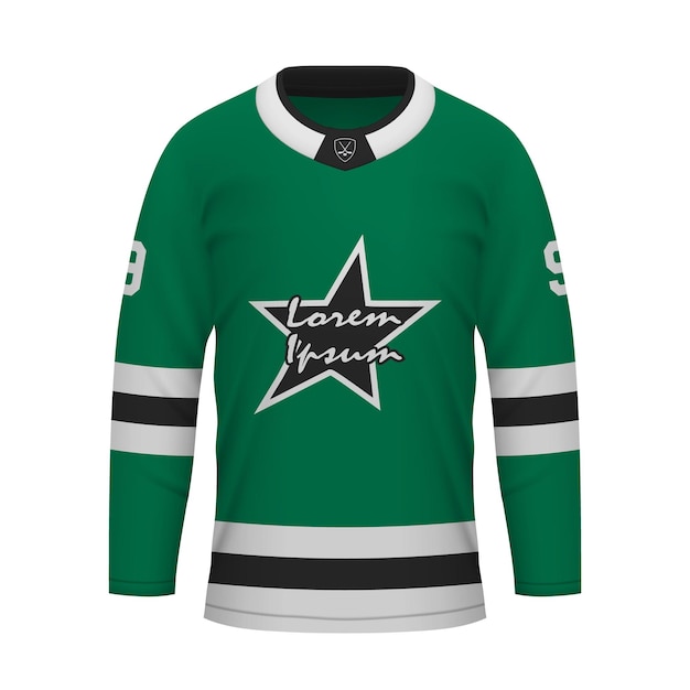 Realistic Ice Hockey shirt of Dallas jersey template