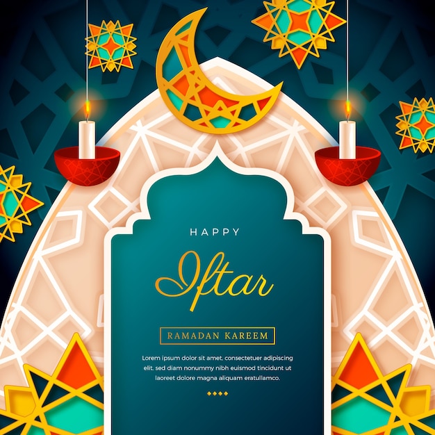 Vector realistic iftar illustration