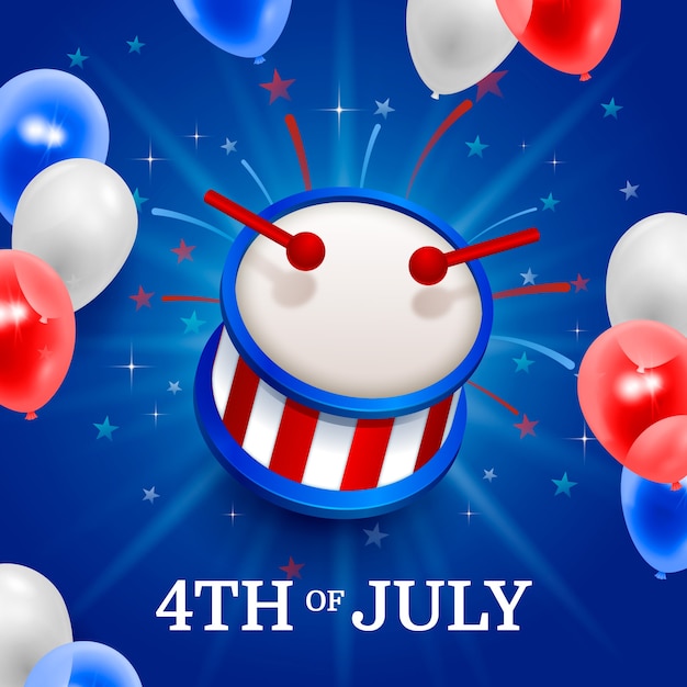 Vector realistic illustration for american 4th of july celebration