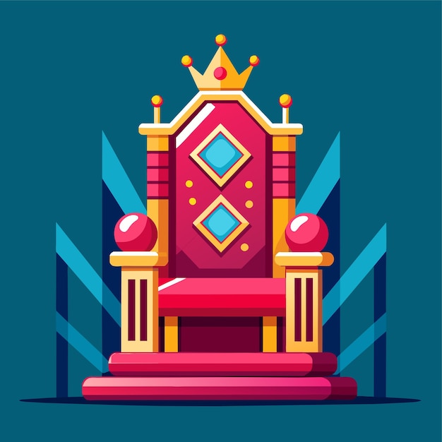 Vector realistic illustration of an ancient red royal throne vector llustration
