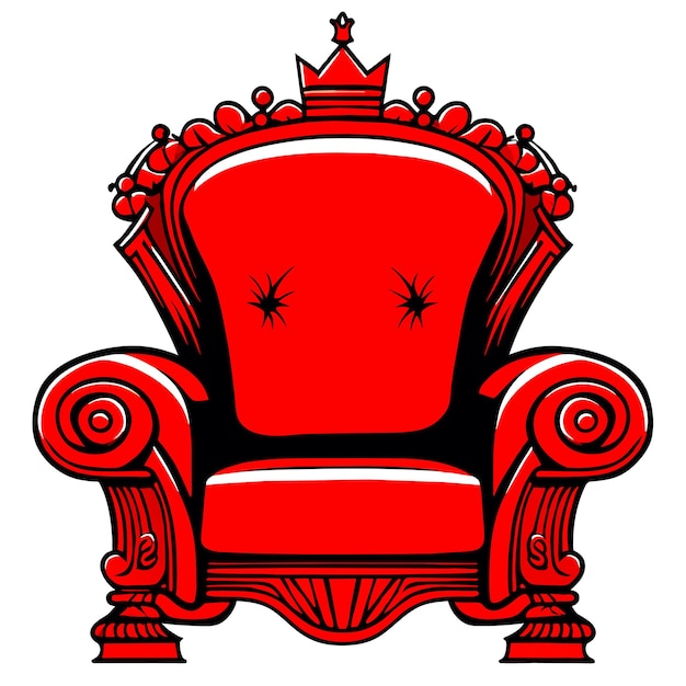 Vector realistic illustration of an ancient red royal throne