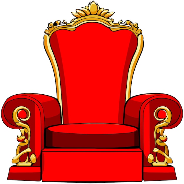 Vector realistic illustration of an ancient red royal throne