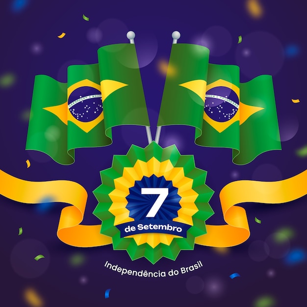 Vector realistic illustration for brazilian independence day celebration