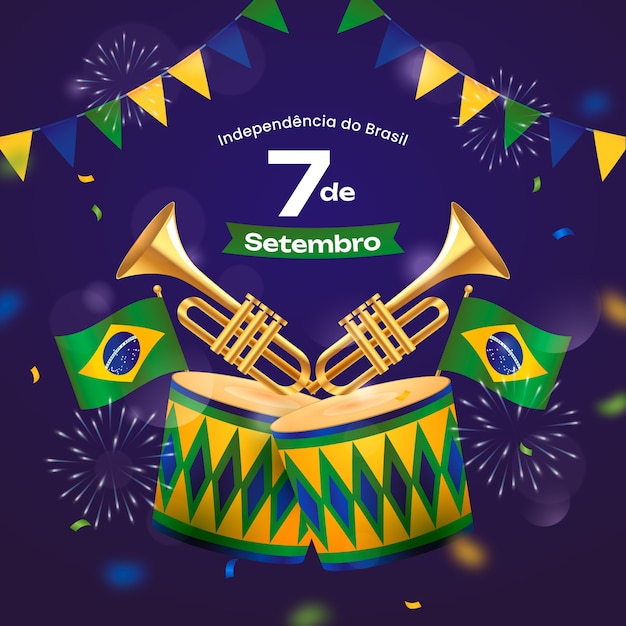 Realistic illustration for brazilian independence day celebration