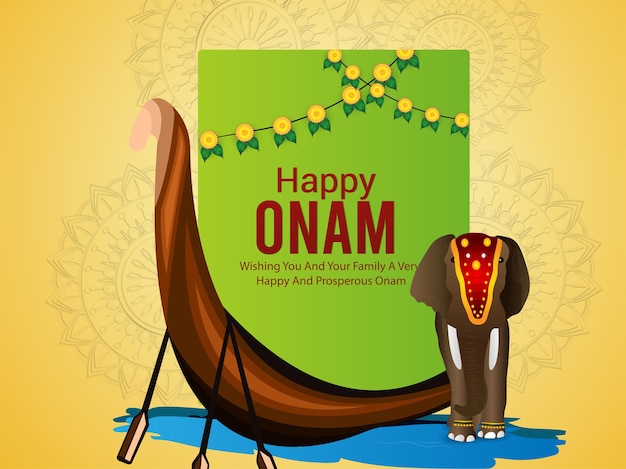 Realistic illustration of happy onam background