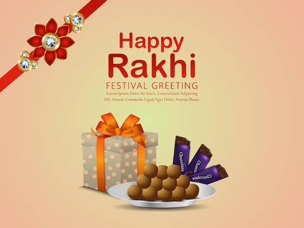 Realistic   illustration of happy rakhi the festival of india with   illustration