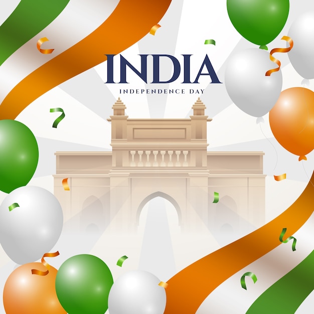 Realistic illustration for india independence day celebration