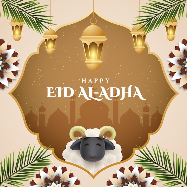이슬람 eid al-adha 축하를 위한 현실적인 그림