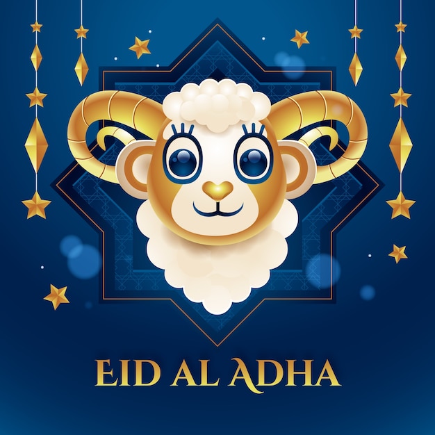 Realistic illustration for islamic eid al-adha celebration