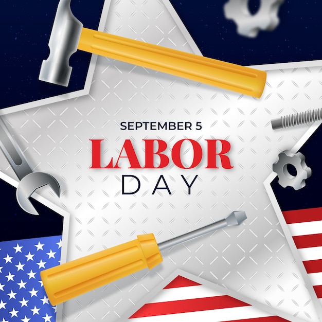 Realistic illustration for labor day celebration