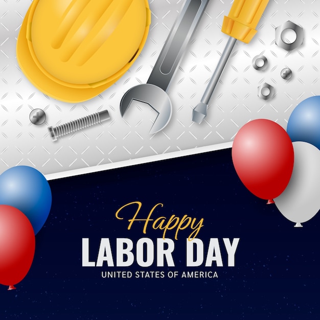 Realistic illustration for labor day celebration