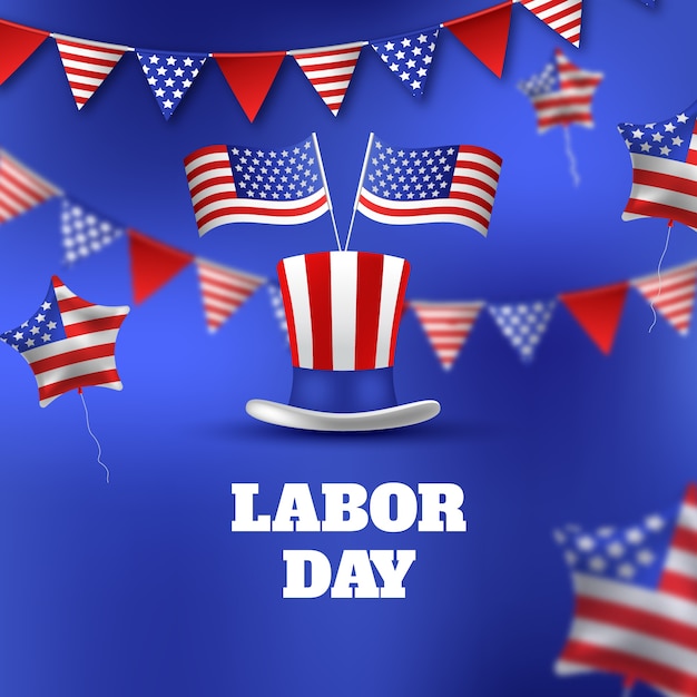 Realistic illustration for labor day celebration