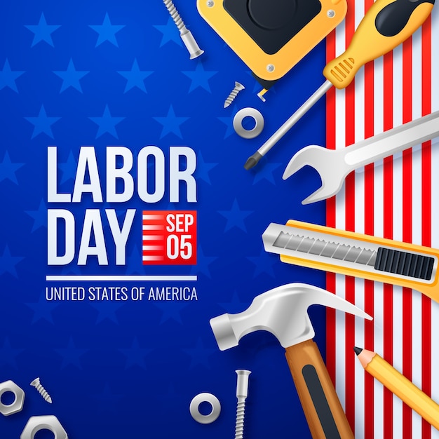 Vector realistic illustration for labor day celebration