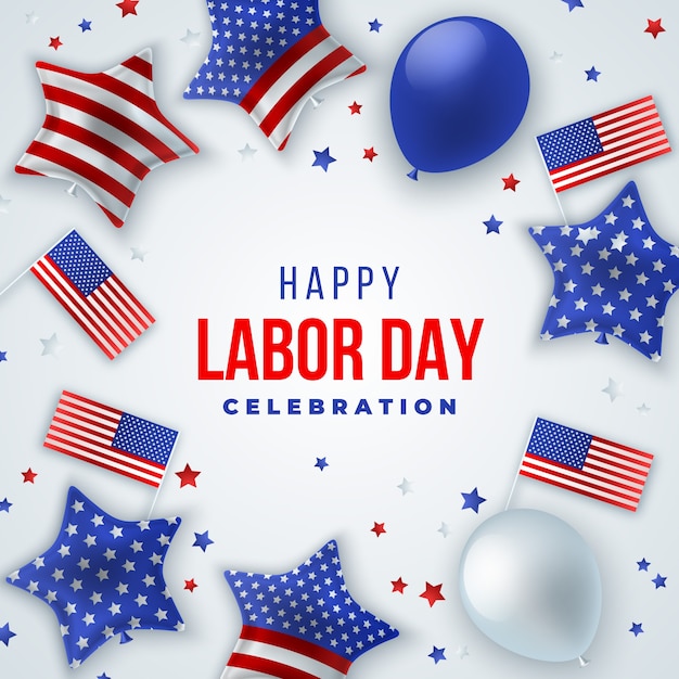 Realistic illustration for labor day celebration