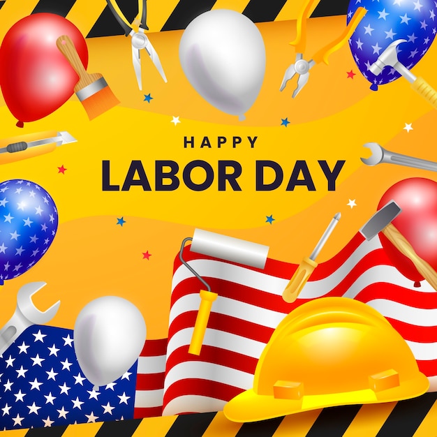 Realistic illustration for labor day celebration