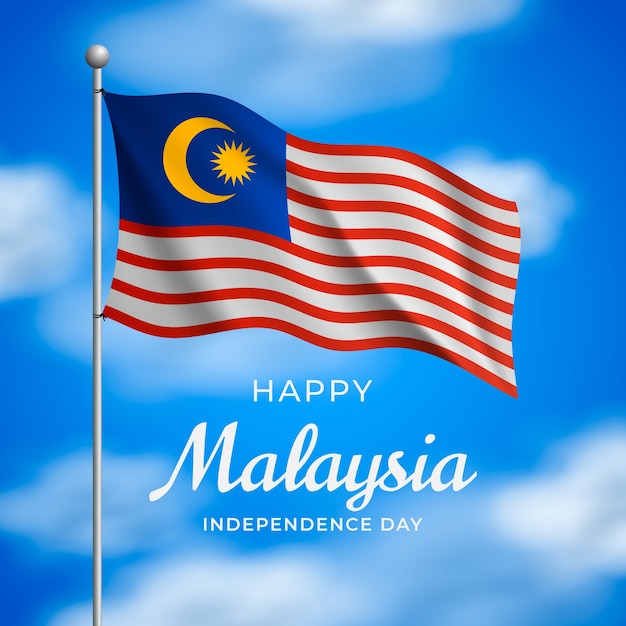 Vector realistic illustration for malaysia independence day