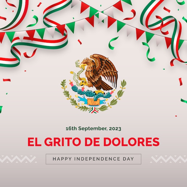 realistic illustration for mexico independence day celebration