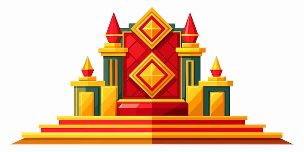 Вектор Реалистичная иллюстрация древнего красного королевского трона