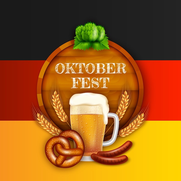 Vettore illustrazione realistica per il festival dell'oktoberfest