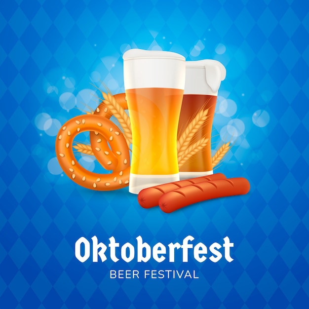 Vector realistic illustration for oktoberfest festival