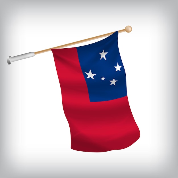 realistic illustration of samoa flags waving on the wall the set is in the flag collection