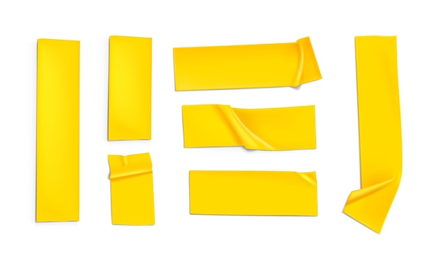 Realistic illustration set of yellow tape