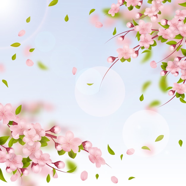 Vector realistic illustration for spring season celebration