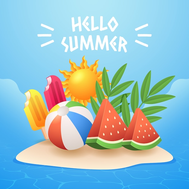 Vector realistic illustration for summertime