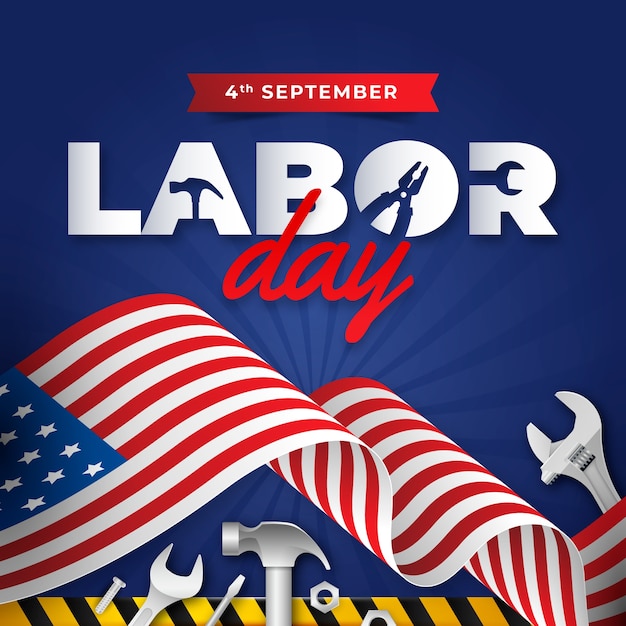 realistic illustration for us labor day celebration