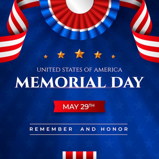 Vector realistic illustration for usa memorial day celebration