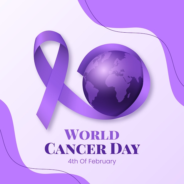 Vector realistic illustration for world cancer day awareness