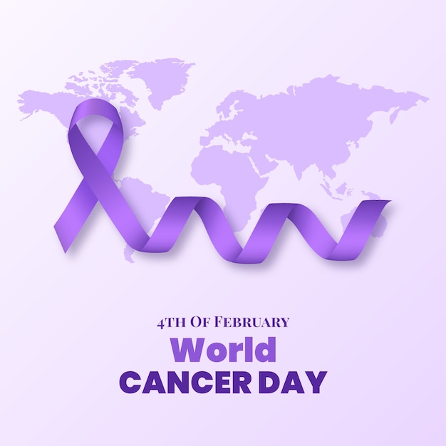 Vector realistic illustration for world cancer day awareness