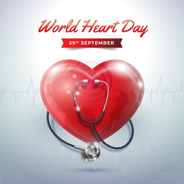 Realistic illustration for world heart day awareness