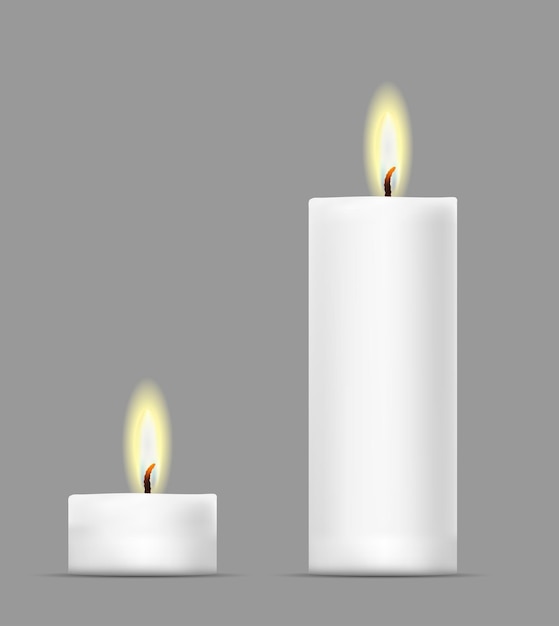 Vettore immagine realistica di una candela accesa