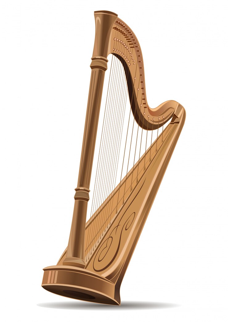 Vector realistic image of the harp.