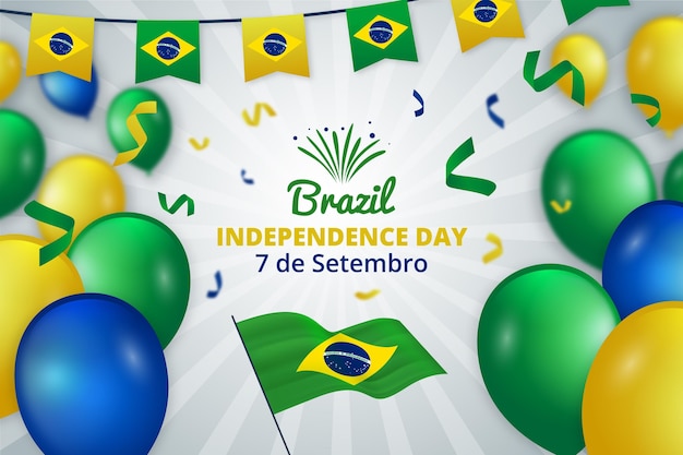 Realistic independence day of brazil concept