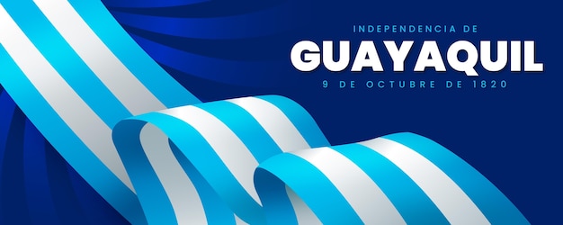 Vector realistic independencia de guayaquil banner