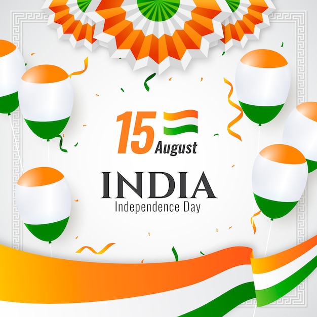 Vector realistic india independence day illustration