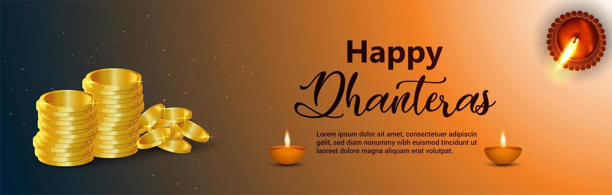 Premium Vector | Realistic indian festival happy dhanteras ...