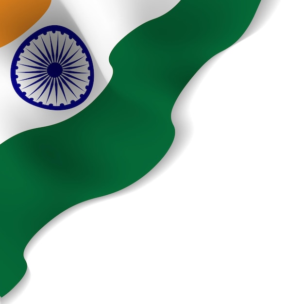 Realistic indian wavy flag edge border frame