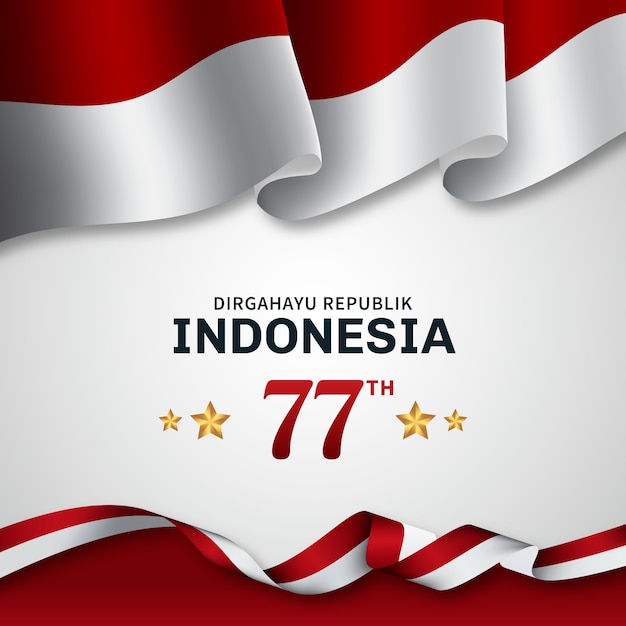 Realistic indonesia independence day illustration