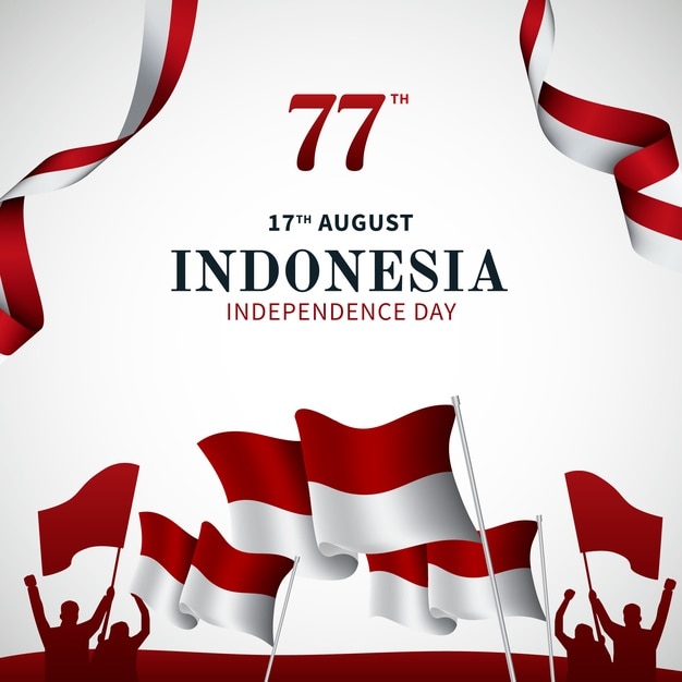 Realistic indonesia independence day illustration