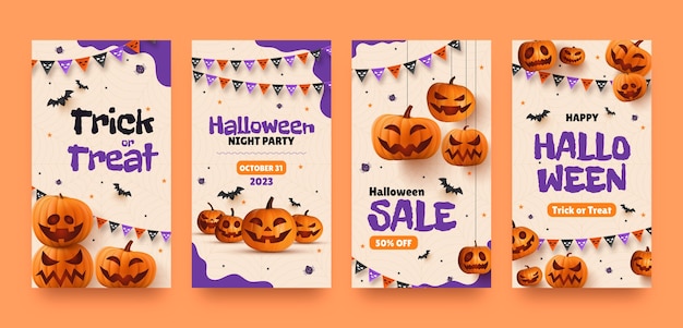 realistic instagram stories collection for halloween season