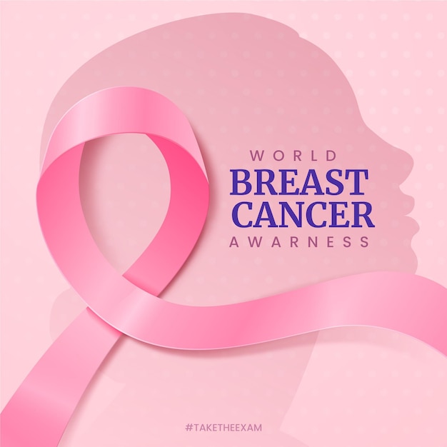 乳がんのイラストに対する現実的な国際デー