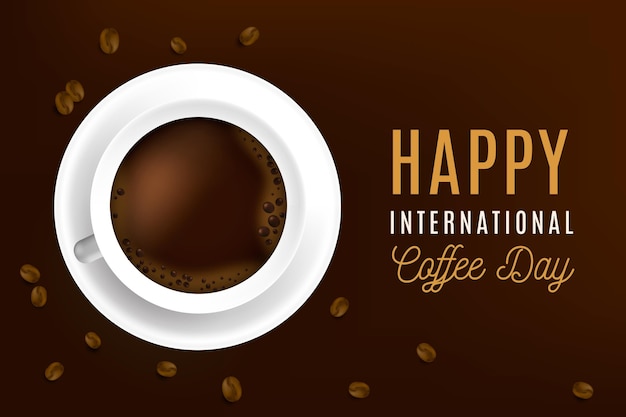 Realistic international day of coffee concept