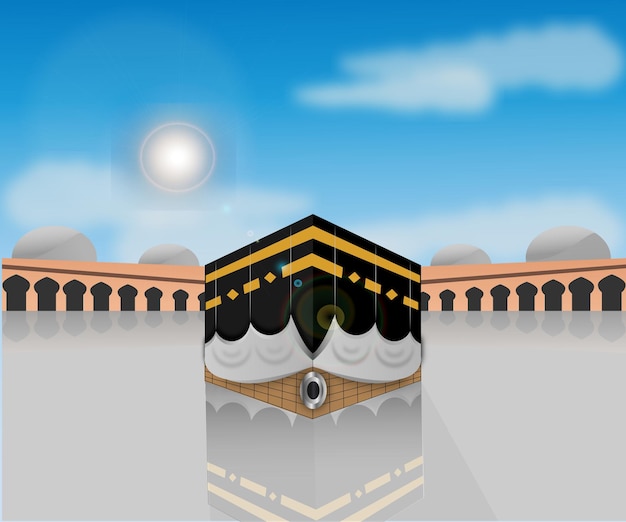 Vettore concetto islamico realistico del pellegrinaggio