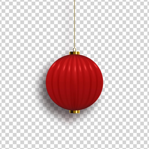 Realistic isolated chinese lantern for template decoration and covering on the transparent background.